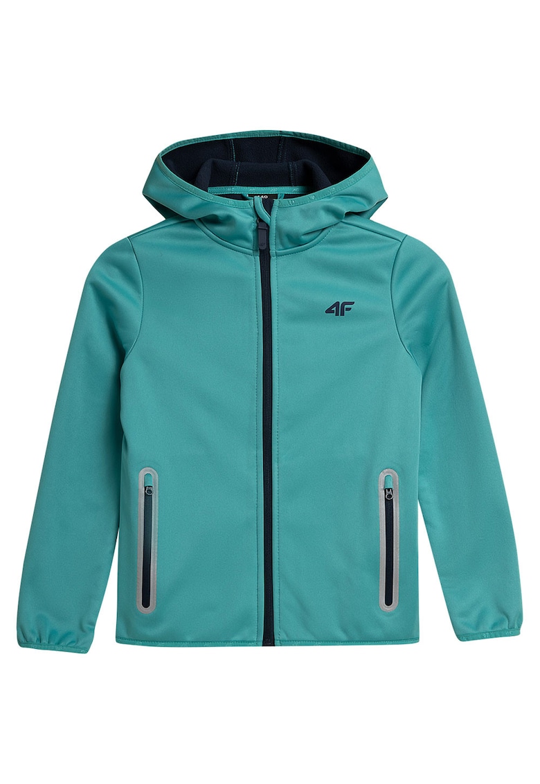 Jacheta sport HJZ21-JSFD001 - cu gluga - poliester - turcoaz -