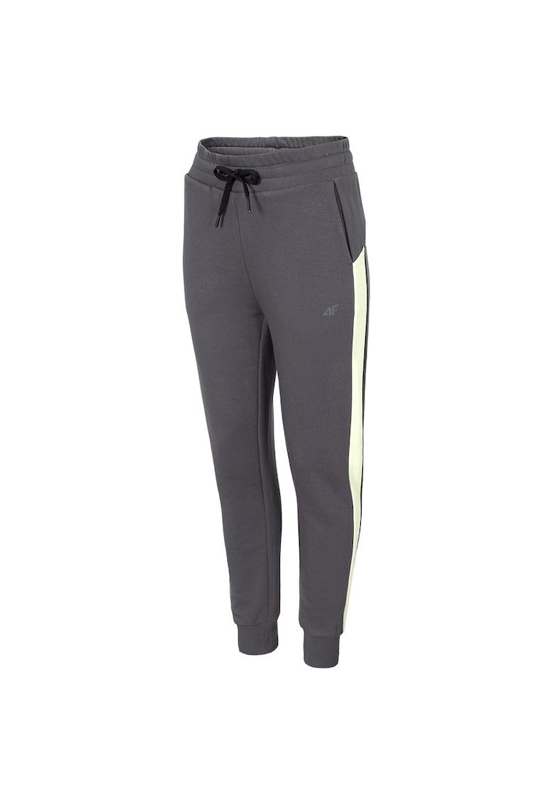 Pantaloni sport dama H4L22-SPDD010 - Bumbac/Poliester - Gri