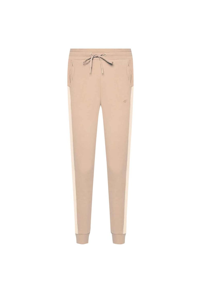 Pantaloni sport dama H4L22-SPDD010 - Bumbac/Poliester - Bej
