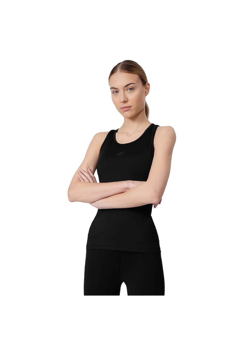 Maiou sport dama fara maneci - culoare neagra - material respirabil poliester -