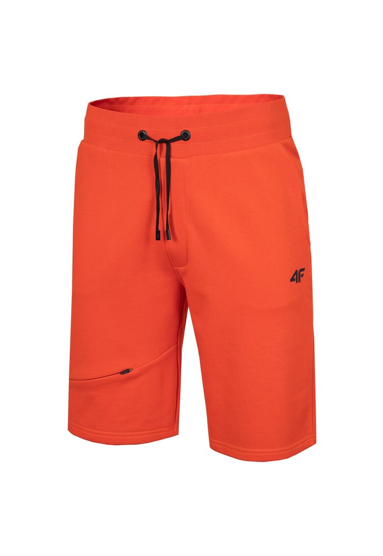 Pantaloni sport pentru barbati H4L22-SKMD010 - talie elastica - bumbac/poliester - portocaliu
