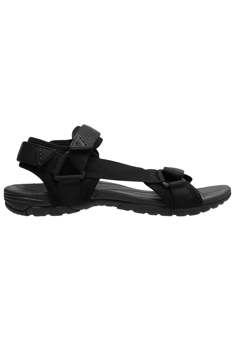 Sandale barbati curea velcro reglabila - talpa cauciuc - negru - poliester