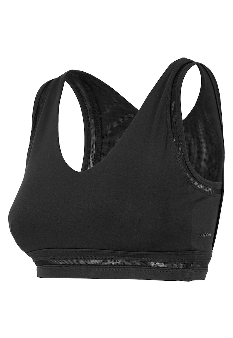 Bustiera sport HOZ21-STAD601 - Poliester/Elastan - Negru