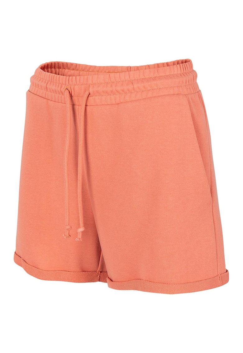 Pantaloni scurti sport dama HOL22-SKDD602 - Bumbac/Poliester - Portocaliu -
