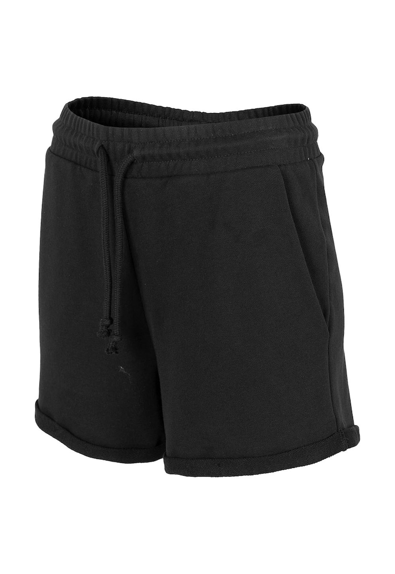 Pantaloni scurti sport dama HOL22-SKDD602 - Bumbac/Poliester - Negru -
