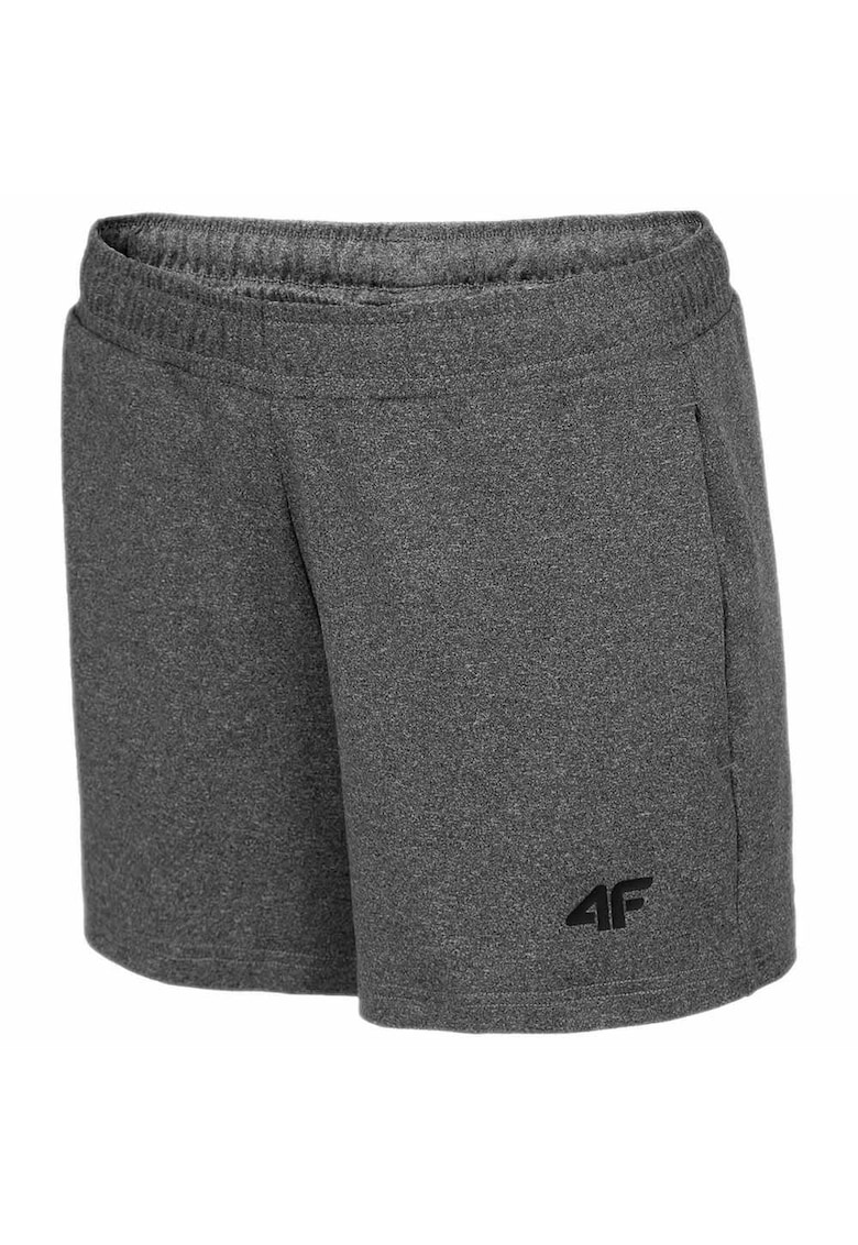 Pantaloni scurti sport dama H4L22-SKDF350 - Poliester/Elastan - Gri -