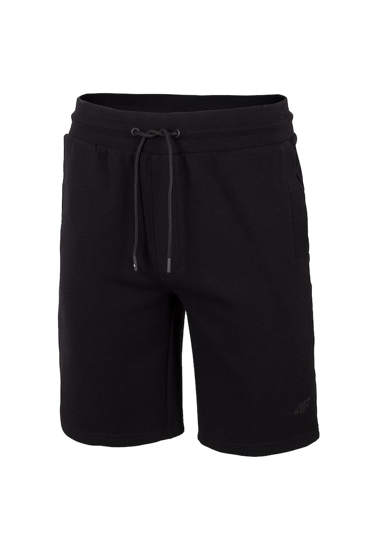 Pantaloni sport barbati H4L22-SKMD013 - talie elastica - bumbac/poliester - negru