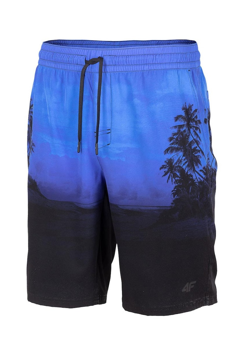 Costum de baie barbati H4L22-SKMT006 - talie elastica - poliester/elastan - albastru/negru