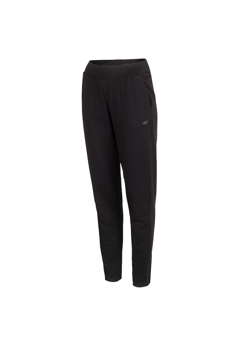 Pantaloni sport dama H4L22-SPDD011 - Bumbac/Elastan - Negru -