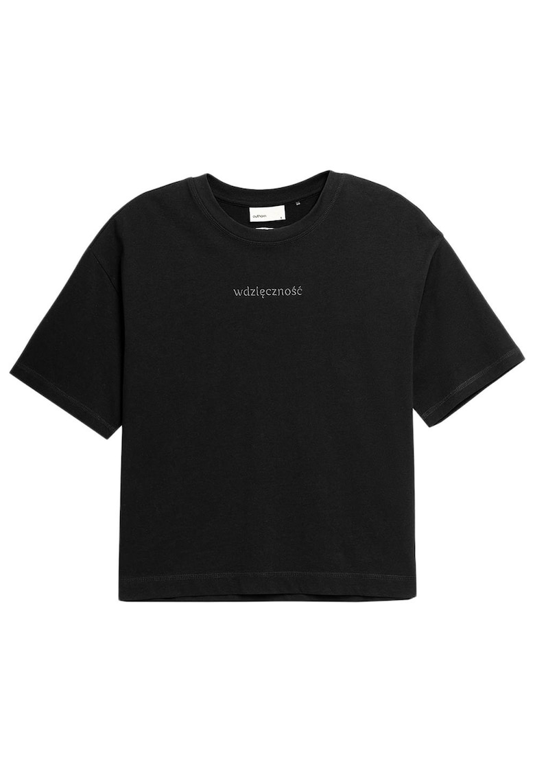 Tricou dama maneca scurta - decolteu rotund - bumbac - negru