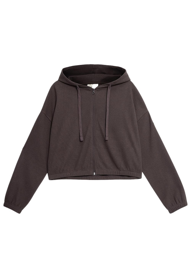 Cardigan dama gluga cu snur - doua buzunare - bumbac/poliester