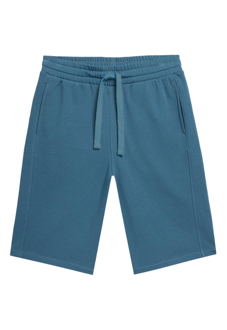 Pantaloni scurti barbati - bleumarin - elastic cu snur - 2 buzunare - material bumbac/ poliester -