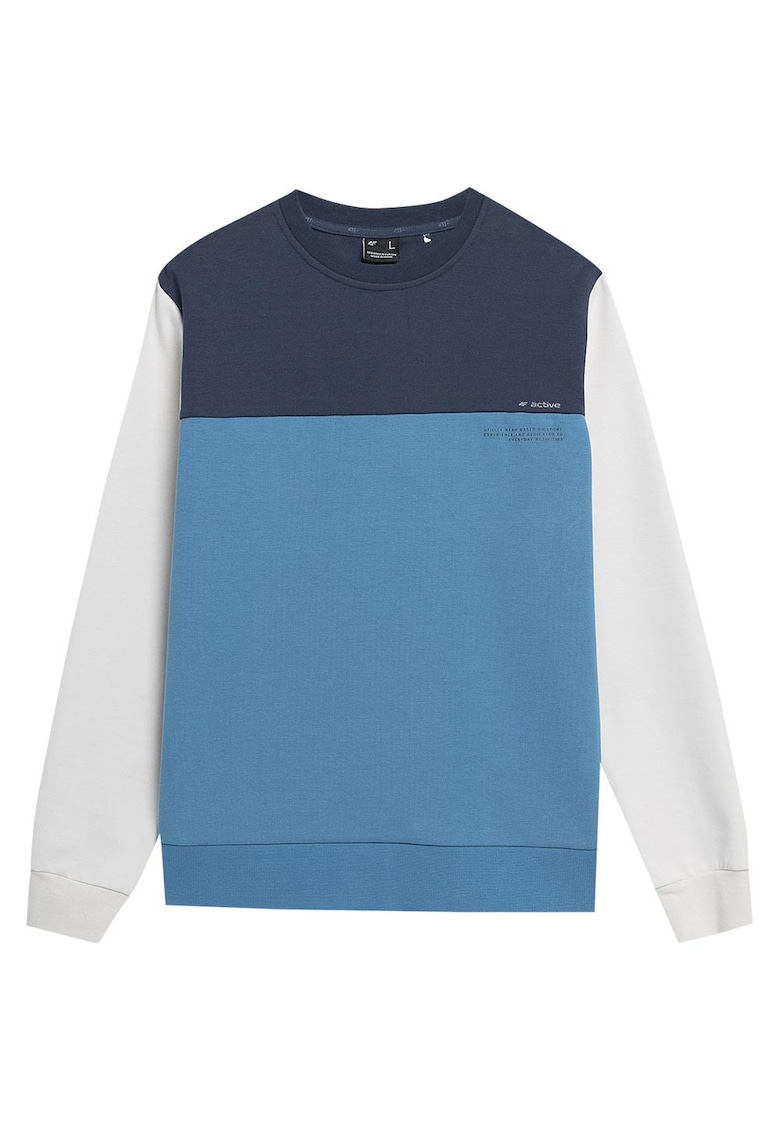 Bluza barbati model 4FSS23TSWSM226 - alb/albastru - bumbac