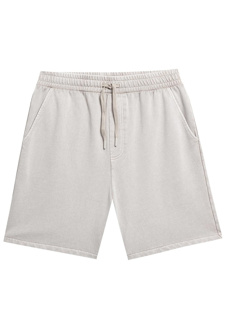 Pantaloni scurti gri - bumbac - doua buzunare laterale - talie elastica