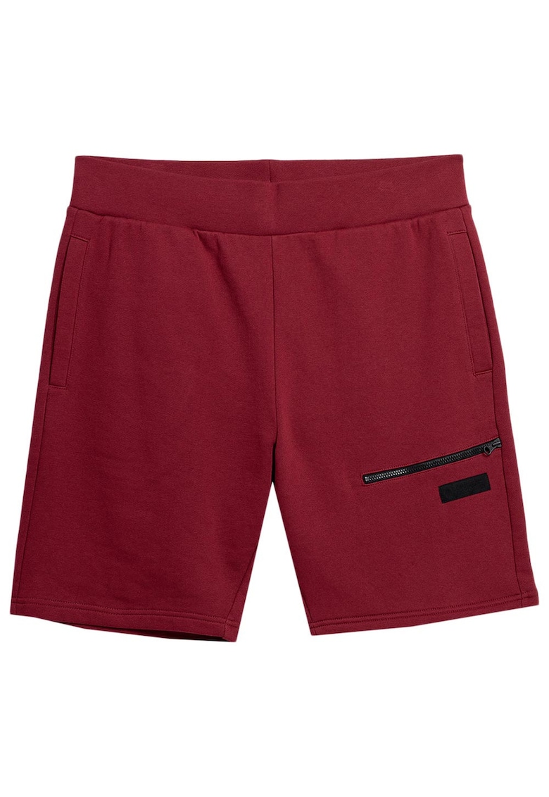 Pantaloni scurti barbati talie elastica - 100% bumbac - culoare rosu