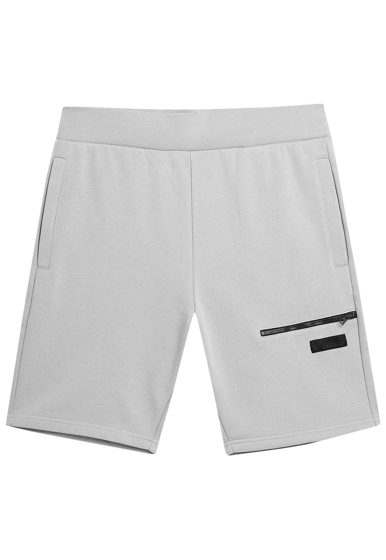 Pantaloni scurti barbati talie elastica - 100% bumbac - doua buzunare laterale - culoare gri