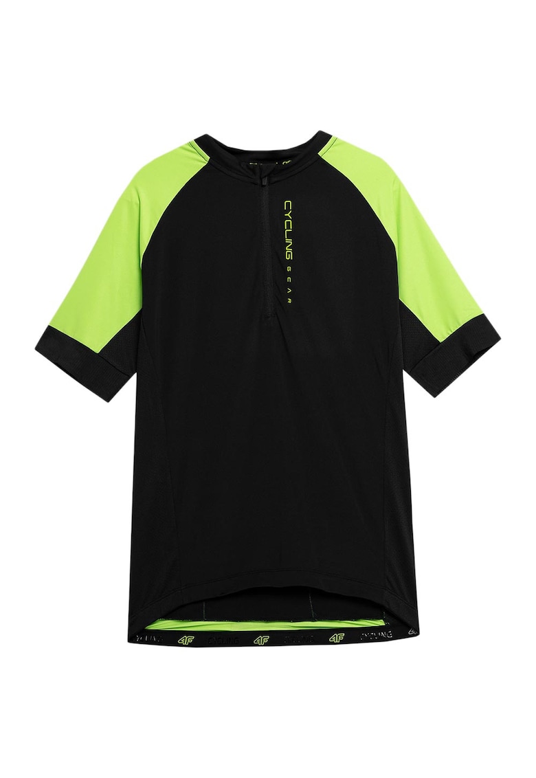 Tricou sport barbati slim fit - guler inalt - detalii reflectorizante - poliester-elastan -