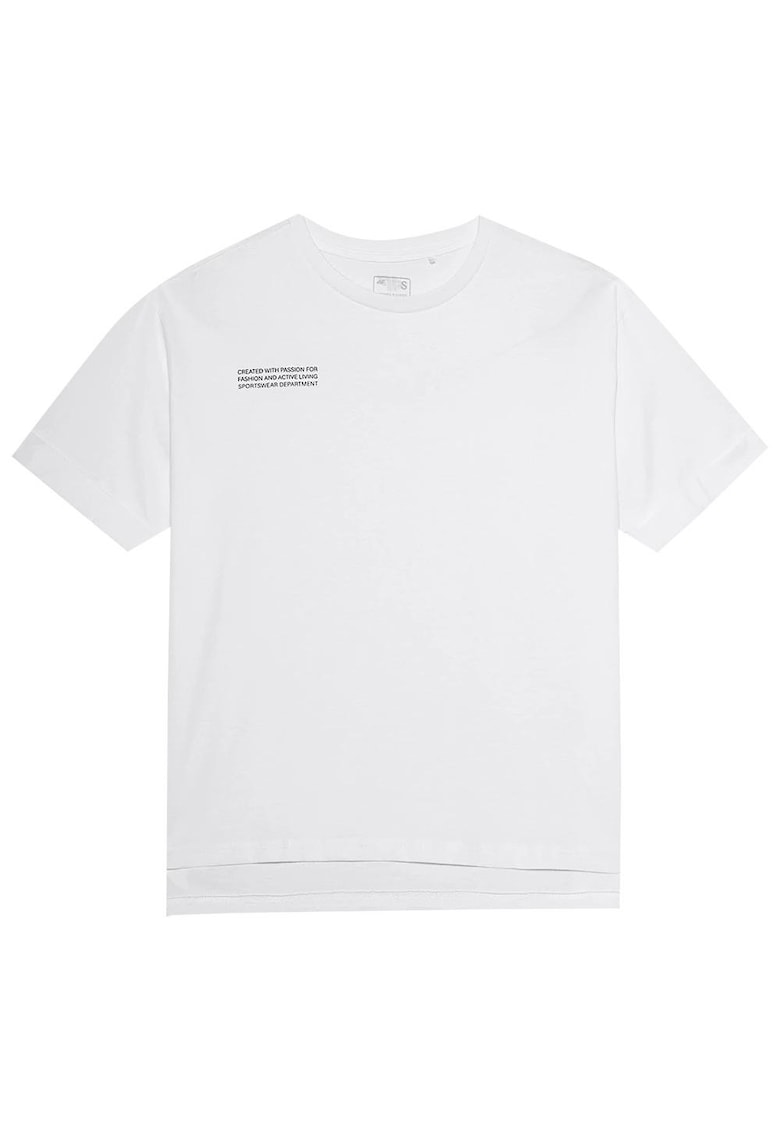Tricou dama maneca scurta - croiala regulata - decolteu rotund - bumbac - alb