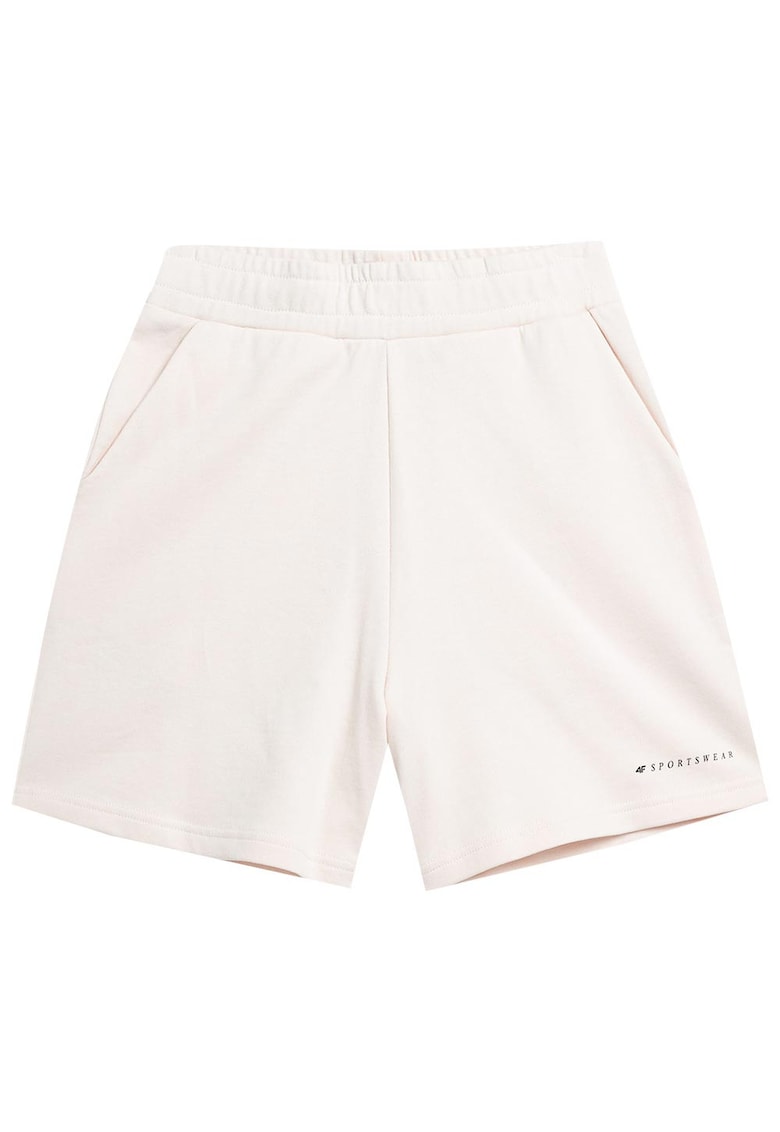 Pantaloni scurti sport dama SS23TSHOF172 - 4F - Bumbac - Bej -