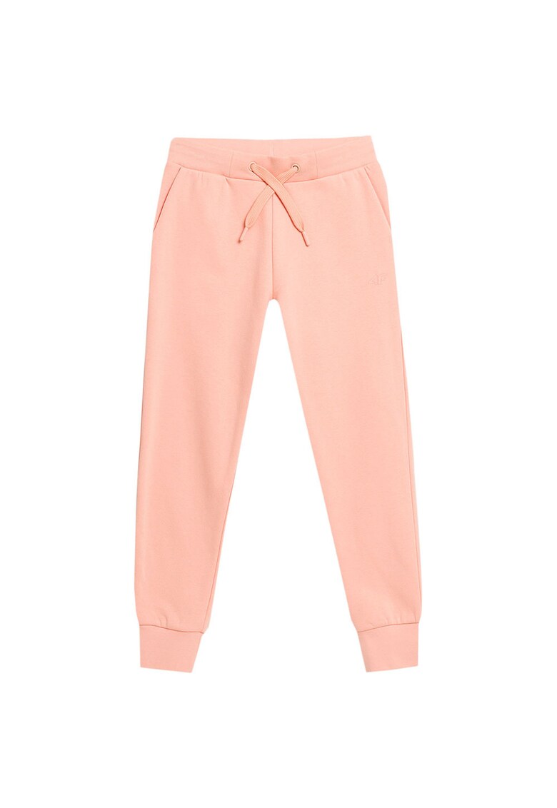 Pantaloni sport copii croiala regulata - elastic - portocaliu - bumbac