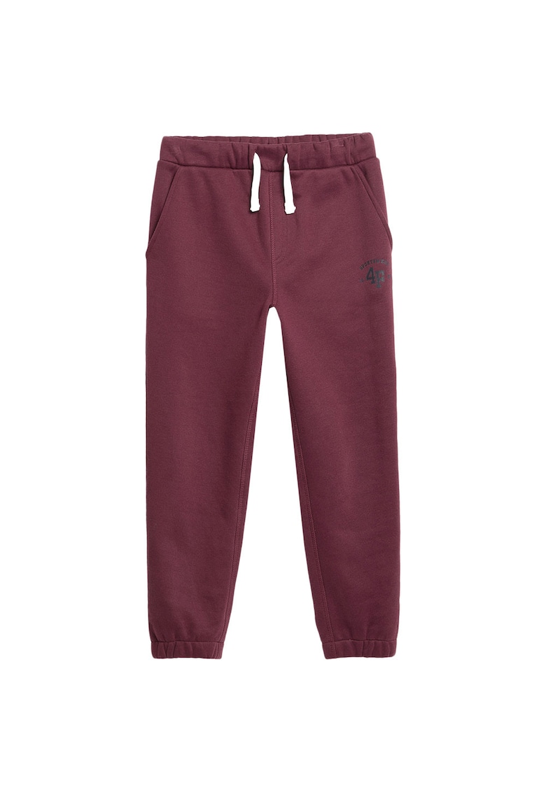 Pantaloni sport copii croiala regulata - talie elastica - bumbac - rosu