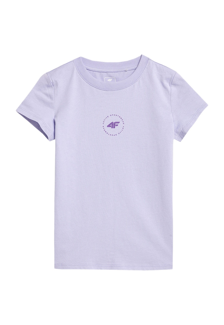 Tricou copii croiala regulata - decolteu rotund - violet - bumbac