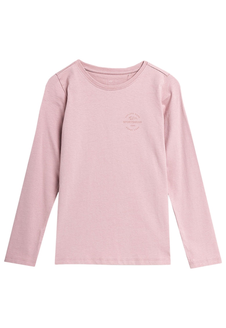 Bluza cu maneca lunga pentru copii 4FJAW23TLONF144 - bumbac - roz -