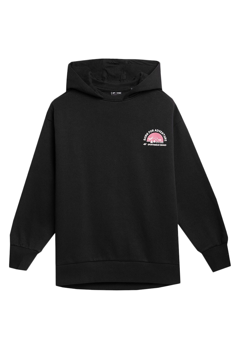 Hanorac pentru copii 4FJAW23TSWSF642 - bumbac/poliester - negru -
