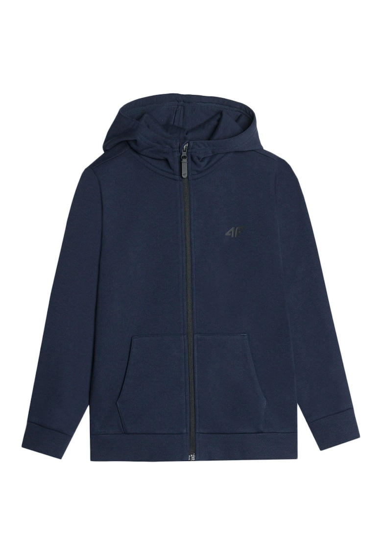 Hanoracs sport copii croiala regulata - gluga confortabila - bumbac albastru -