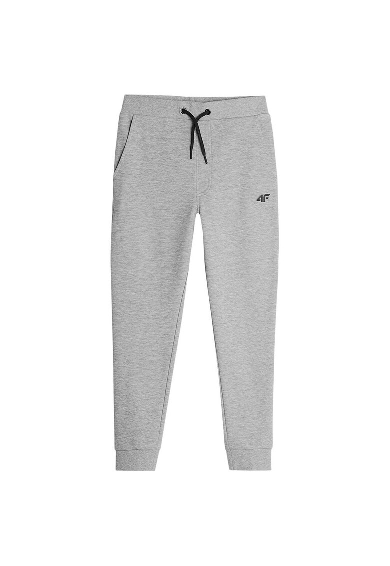 Pantaloni sport copii regular fit - 2 buzunare - elastic - bumbac - gri