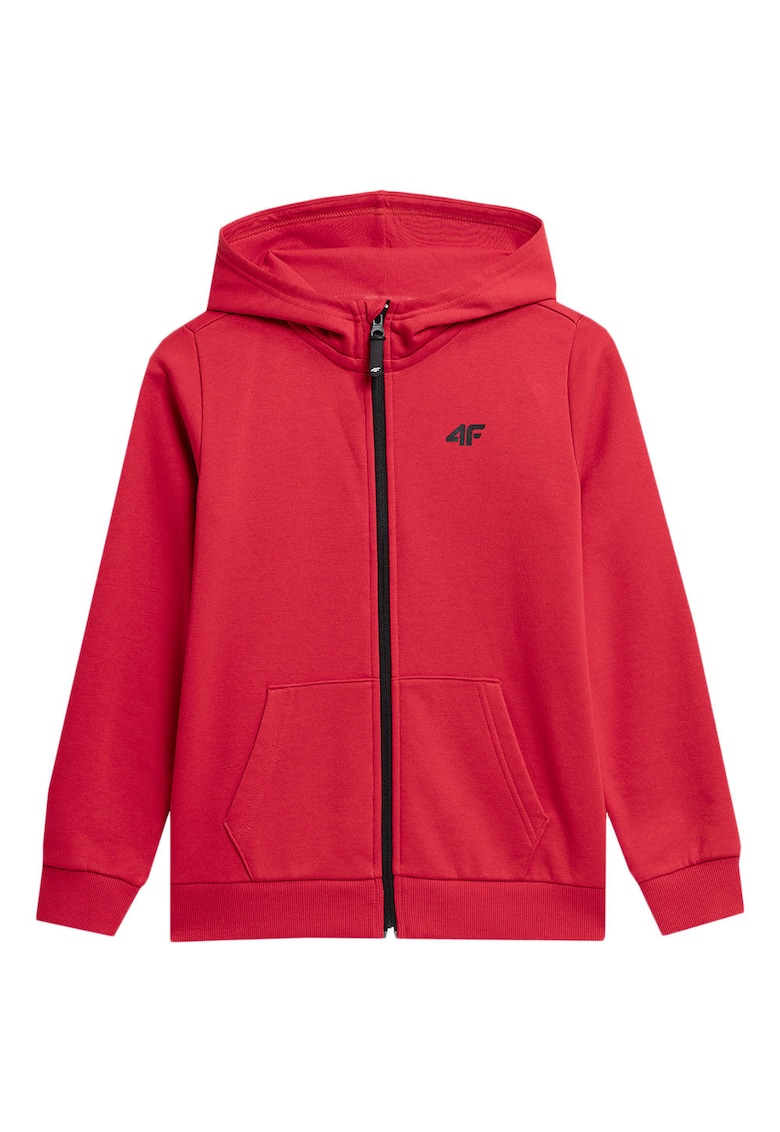 Hanorac sport copii croiala regulata - gluga confortabila - rosu - bumbac -