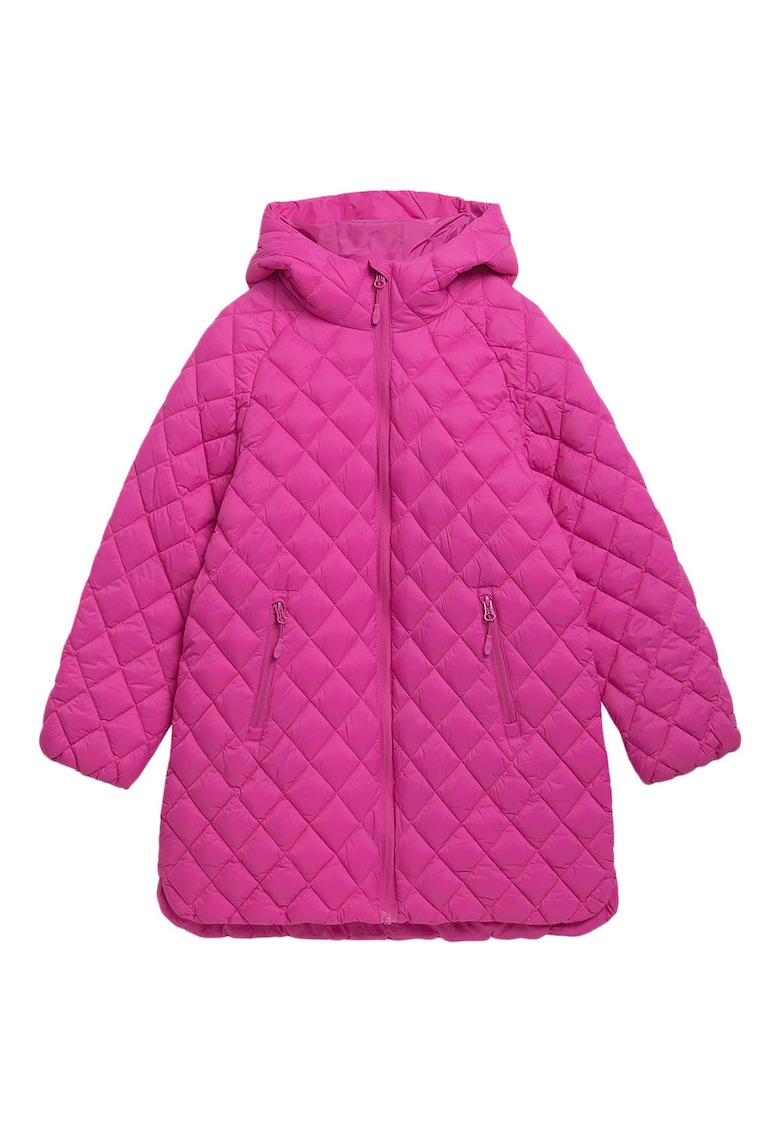 Jacheta sport copii - 4FJAW23TDJAF271 - cu gluga - doua buzunare - poliamida - roz -