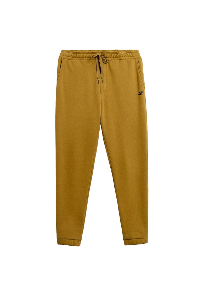 Pantaloni sport barbati 4FAW23TTROM517 - bumbac/poliester - galben
