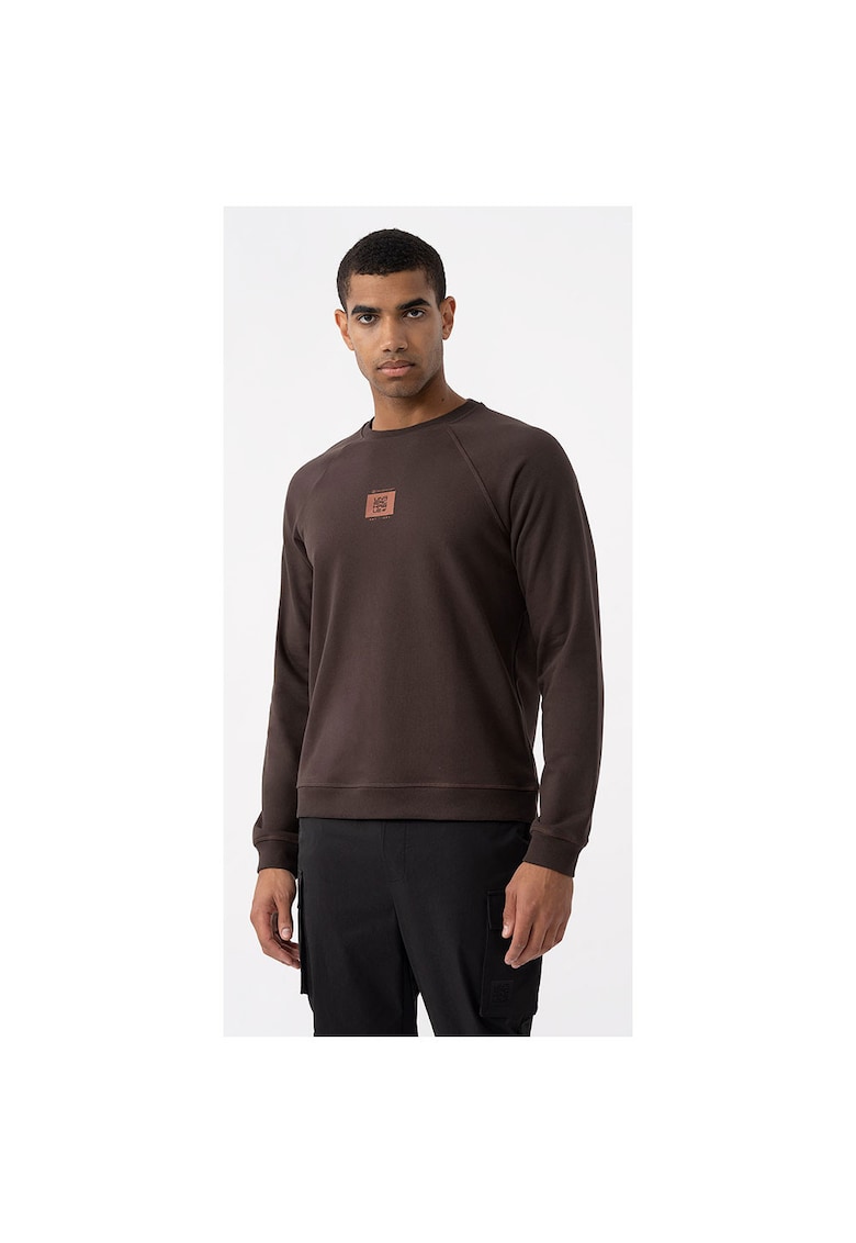Bluza barbati - croiala regulata - nervuri la mansete si tiv - maro - bumbac
