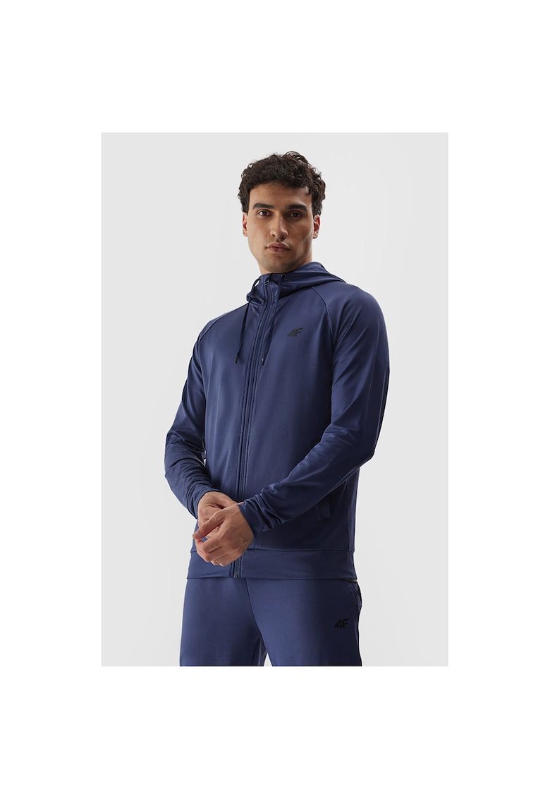 Hanorac sport barbati albastru - material reciclat - tehnologie 4FDry - croiala regulata