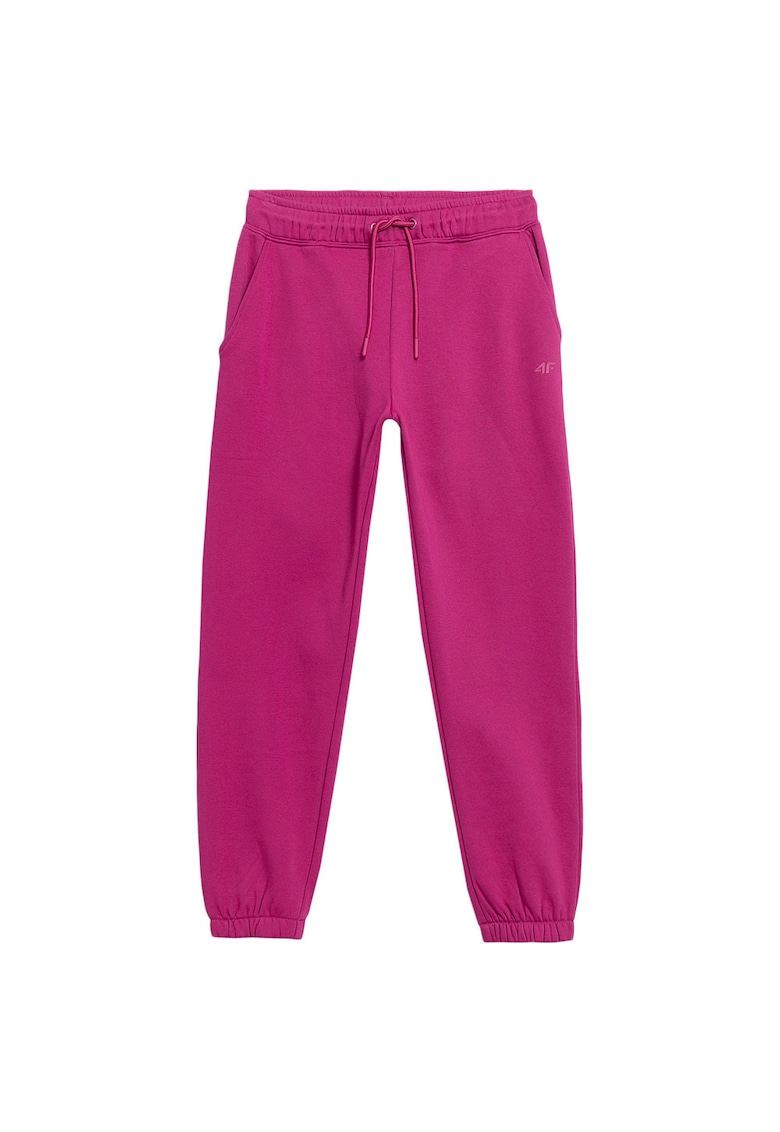 Pantaloni sport dama AW23TTROF475 - 4F - Bumbac/Poliester - Roz inchis