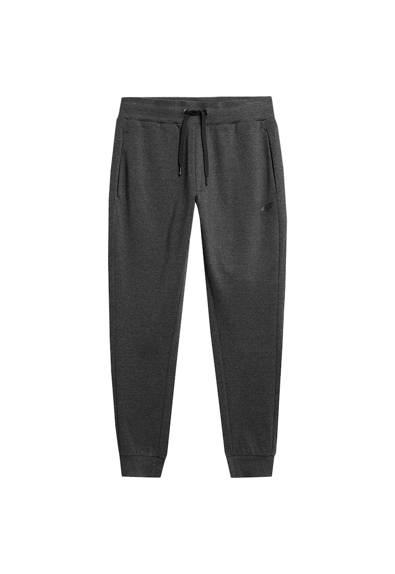 Pantaloni sport 4FAW23TTROM451 - bumbac/poliester - talie elastica - negru