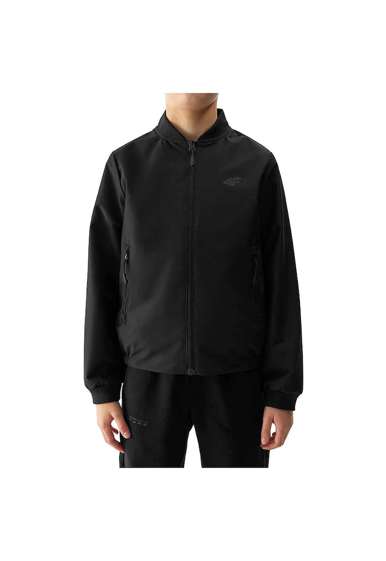 Jacheta casual copii hidrofob - 2 buzunare - poliester - negru