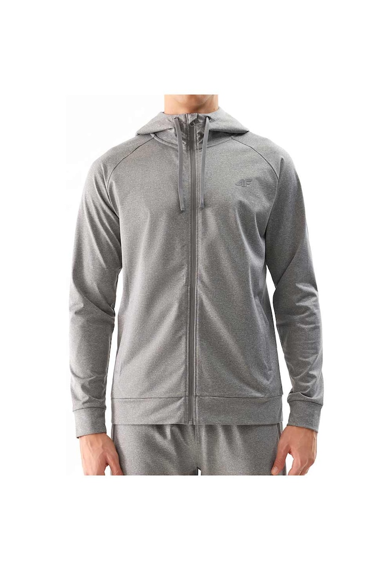 Hanorac sport gluga - uscare rapida - protectie impotriva frigului - gri - poliester