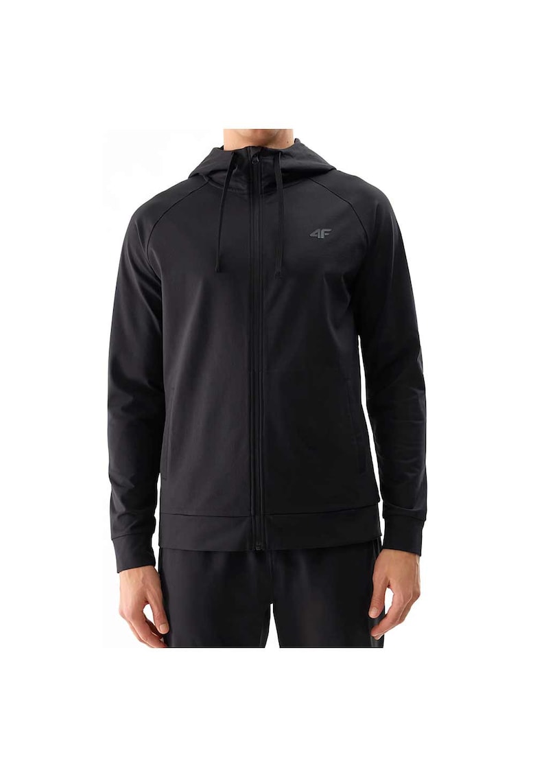 Hanorac sport negru - poliester - gluga ajustabila - tehnologie 4FDry si 4FWarm -