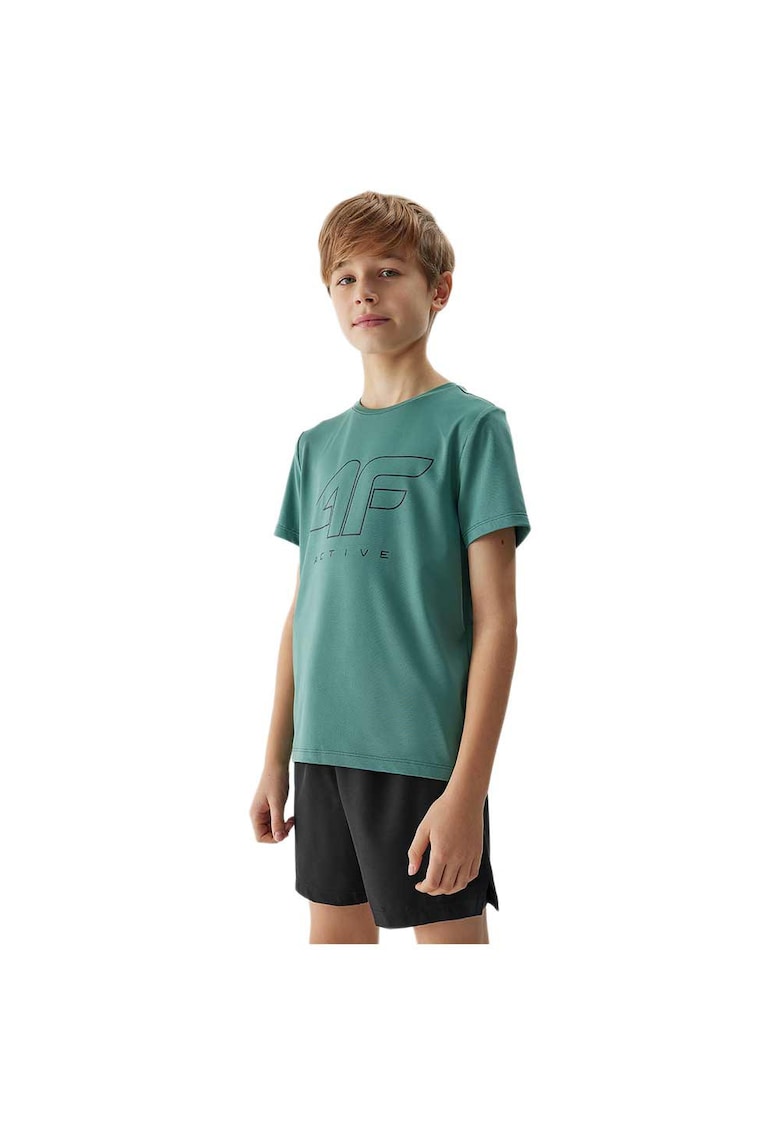 Tricou copii croiala regulata - decolteu rotund - verde - poliester - 4FJWSS24TFTSM691