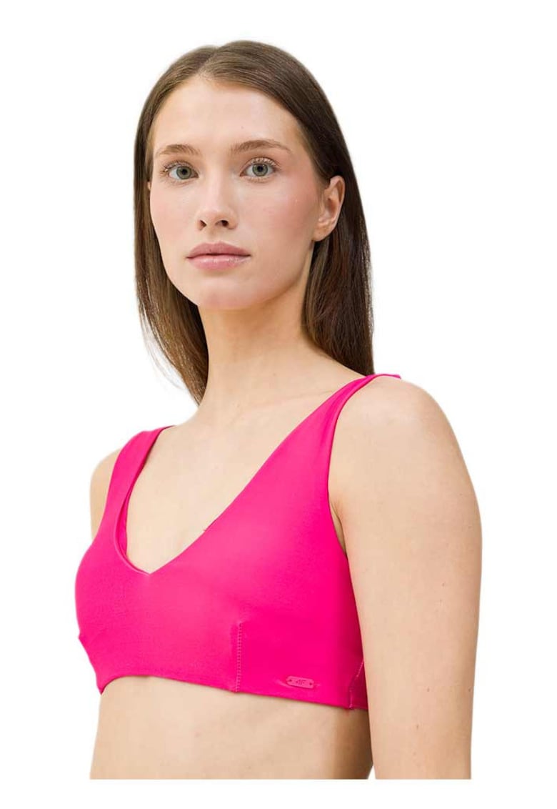 Costum de baie dama - top de bikini - croiala regulata - suport redus - roz poliamida/elastan