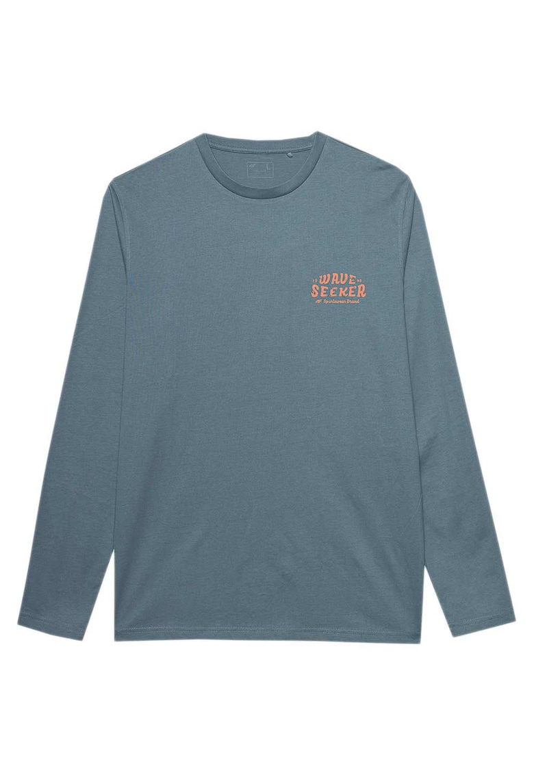 Bluza sport barbati croiala lejera - decolteu rotund - 100% bumbac - albastru