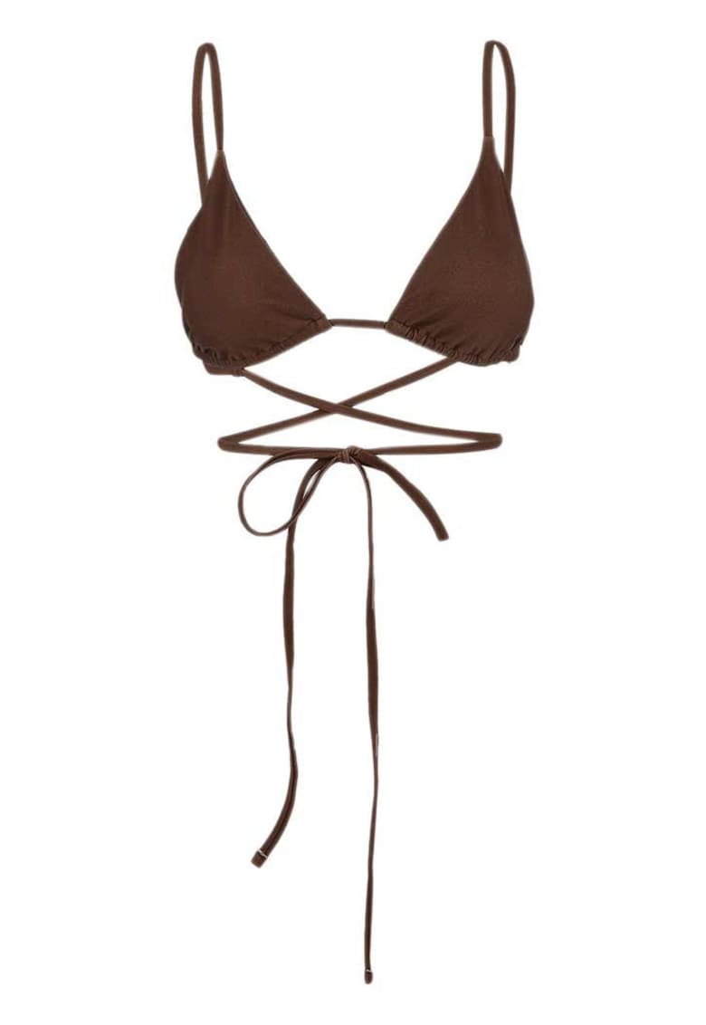 Costum de baie dama - top de bikini - suport redus - maro - poliamida/elastan