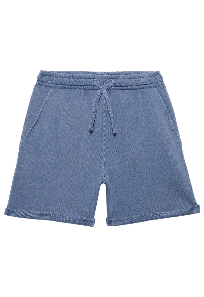 Pantaloni scurti copii albastru - bumbac - reglare curea