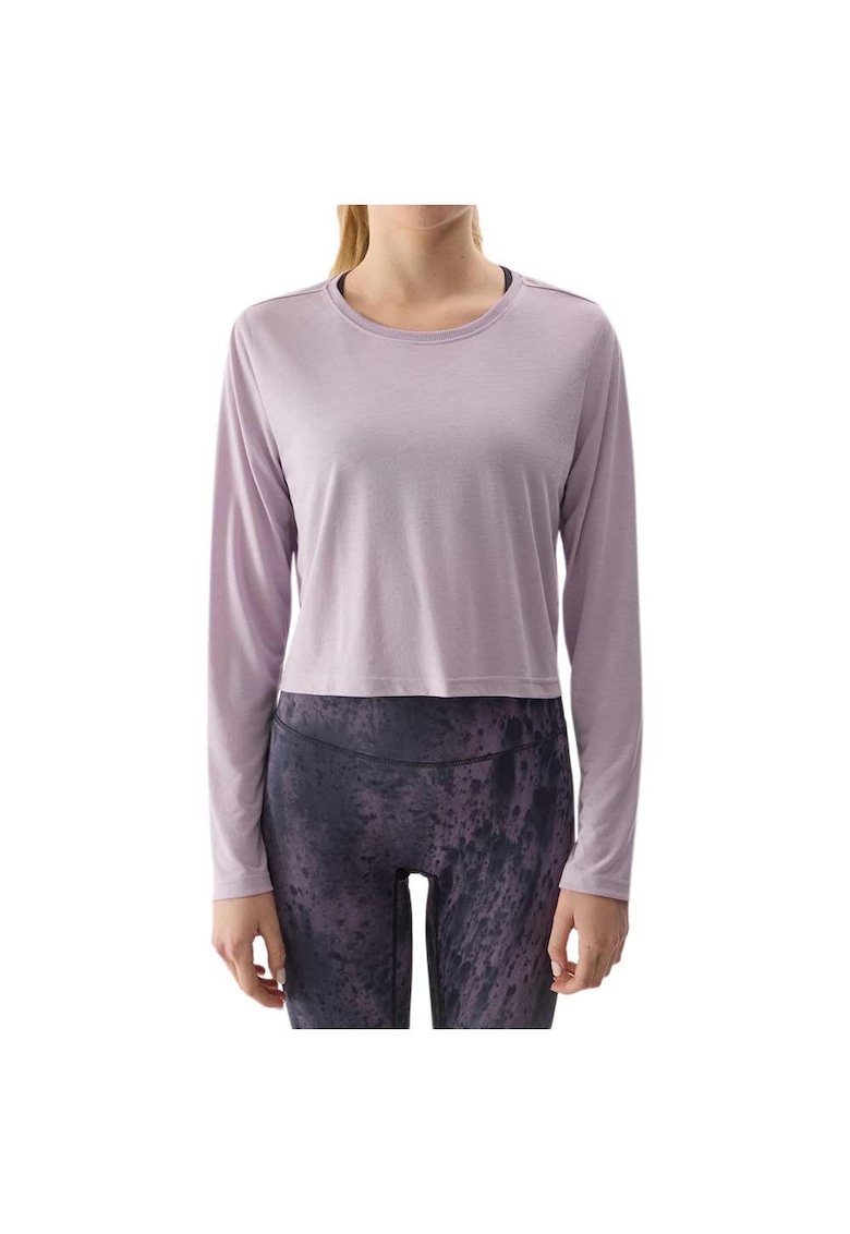 Bluza sport dama croiala supradimensionata - decolteu rotund - mov - poliester-modal -