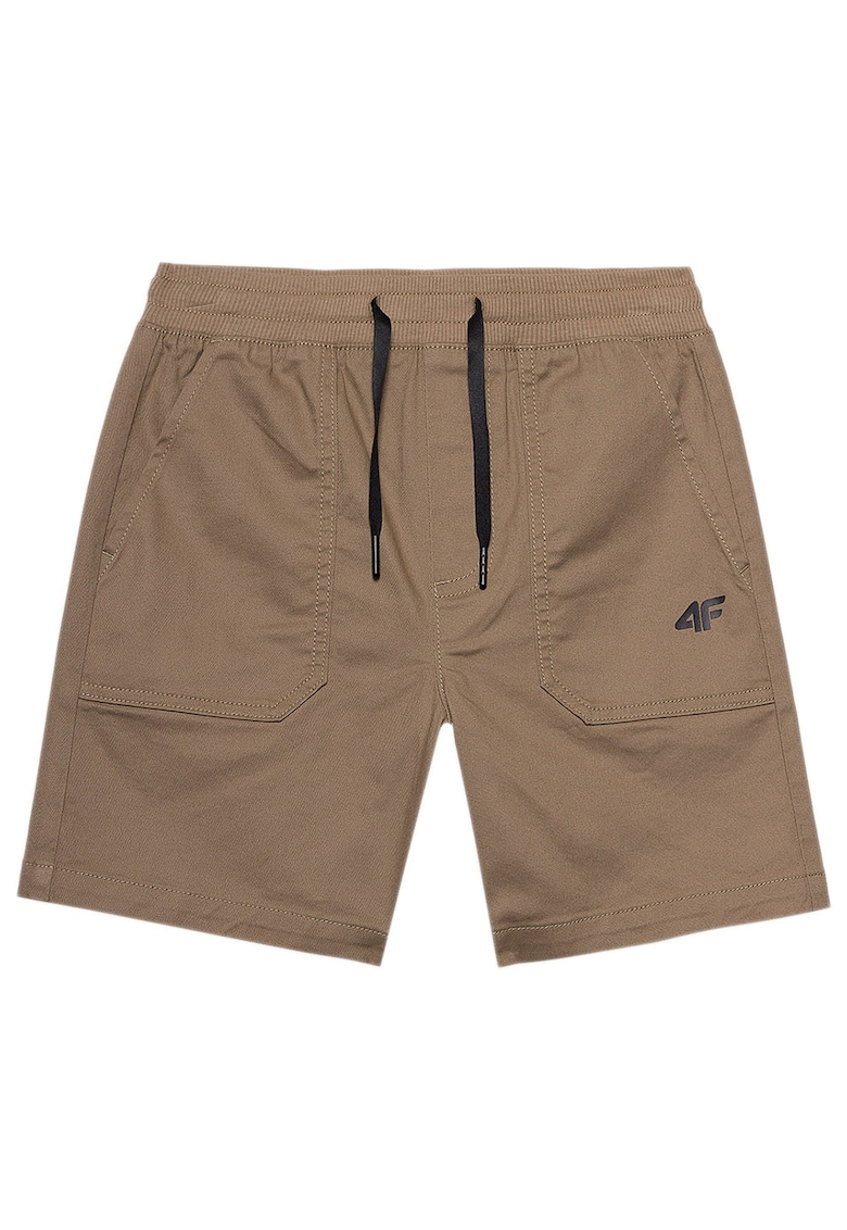 Pantaloni scurti copii culoare maro - bumbac-elastan