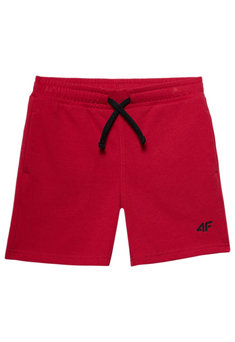 Pantaloni scurti copii doua buzunare - rosu - bumbac/poliester -