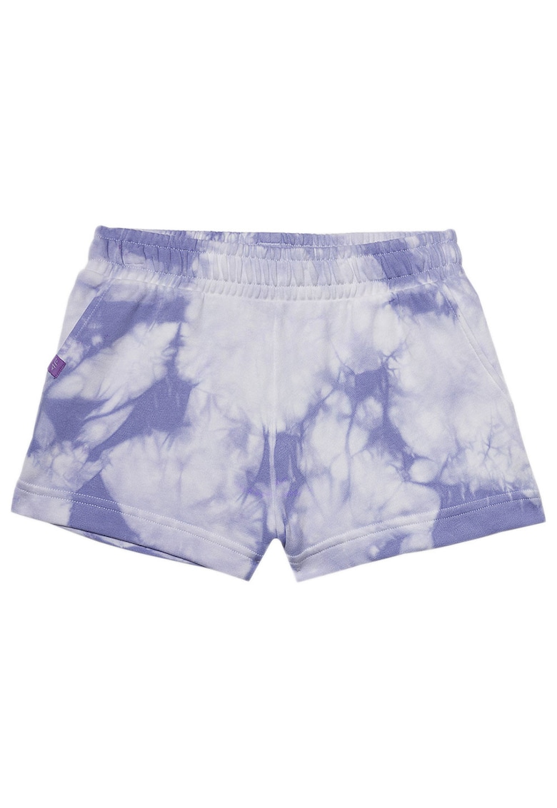 Pantaloni scurti copii talie elastica - alb/albastru - bumbac/poliester -