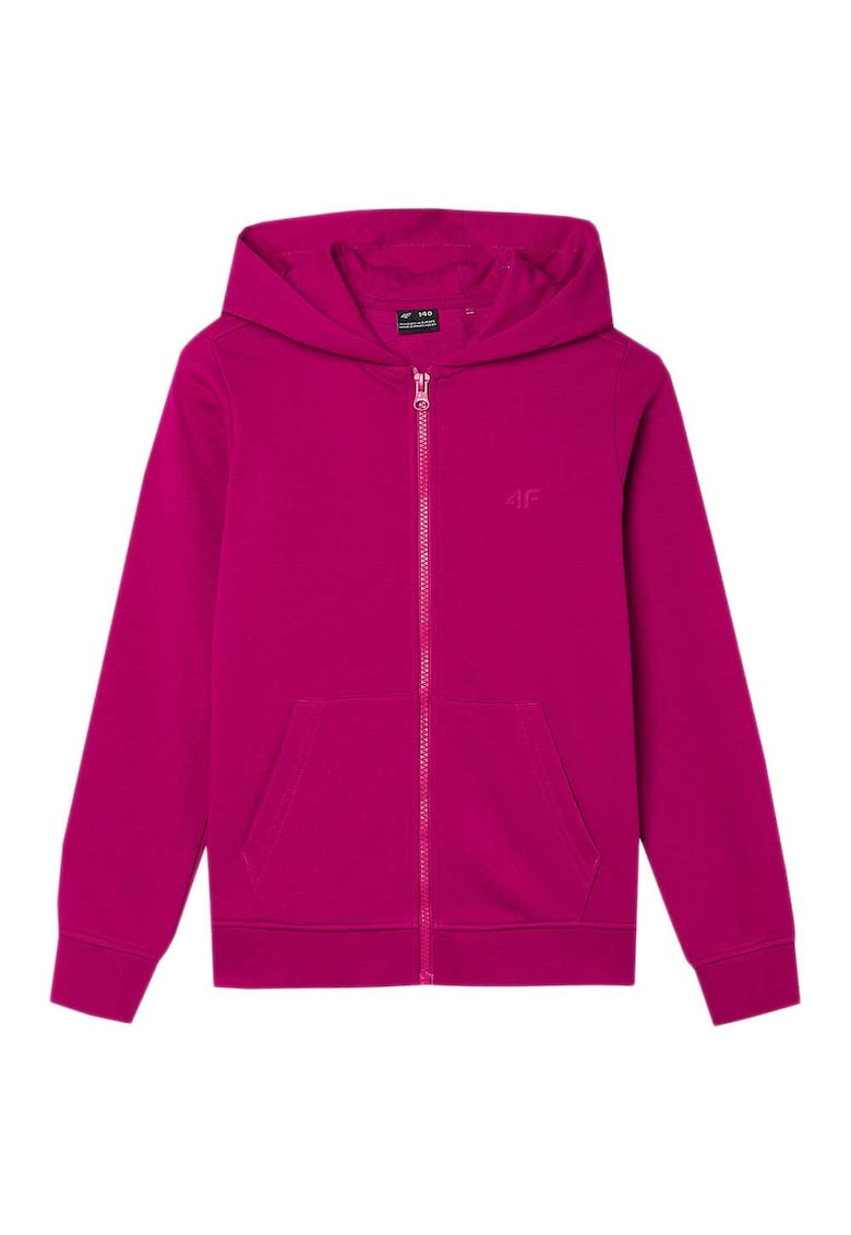 Hanorac sport copii gluga integrata - 2 buzunare - bumbac/poliester - roz -